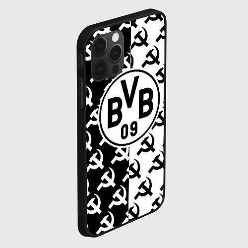 Чехол iPhone 12 Pro Max Borussia паттерн ссср / 3D-Черный – фото 2