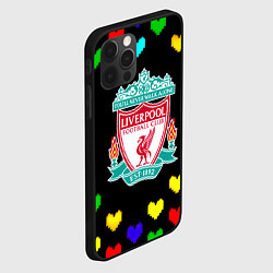 Чехол для iPhone 12 Pro Max Ливерпуль пиксельные сердца, цвет: 3D-черный — фото 2