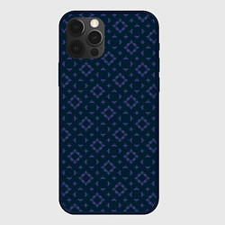 Чехол для iPhone 12 Pro Max Синяя геометрическая текстура, цвет: 3D-черный