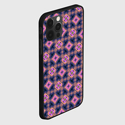 Чехол для iPhone 12 Pro Max Фиолетово-розовый геометрический паттерн, цвет: 3D-черный — фото 2