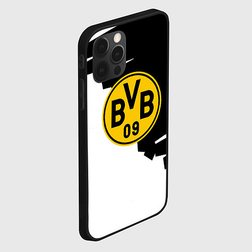 Чехол iPhone 12 Pro Max Borussia черно белая геометрия / 3D-Черный – фото 2