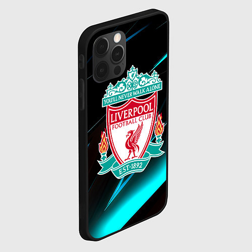 Чехол iPhone 12 Pro Max Liverpool neon stripes / 3D-Черный – фото 2