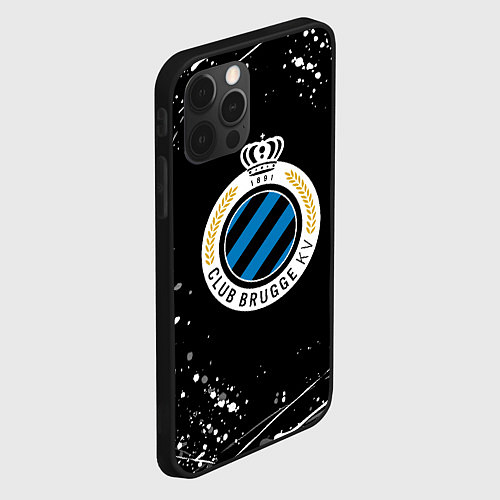 Чехол iPhone 12 Pro Max Брюгге белые краски всплеск / 3D-Черный – фото 2