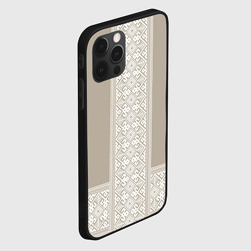 Чехол iPhone 12 Pro Max Славянский орнамент-вышиванка рубаха / 3D-Черный – фото 2