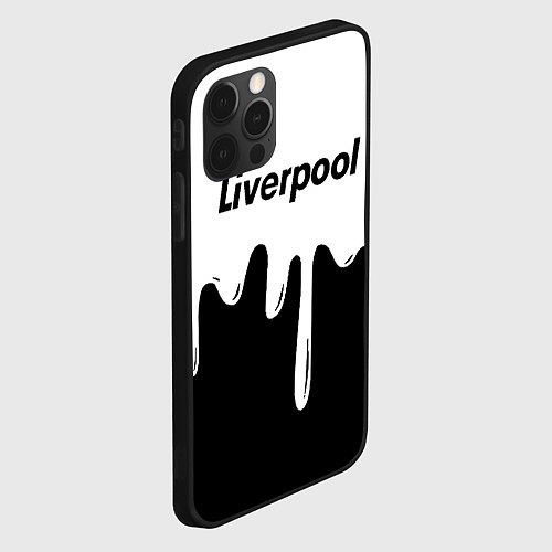 Чехол iPhone 12 Pro Max Liverpool жидкие краски всплеск / 3D-Черный – фото 2