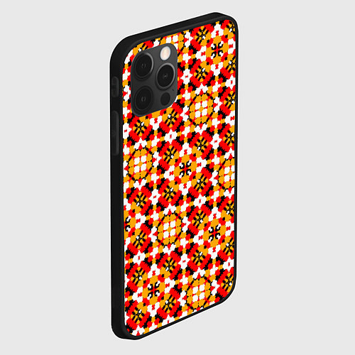 Чехол iPhone 12 Pro Max Пестрый узорчатый паттерн / 3D-Черный – фото 2