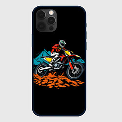 Чехол для iPhone 12 Pro Max Motocross and mountains, цвет: 3D-черный