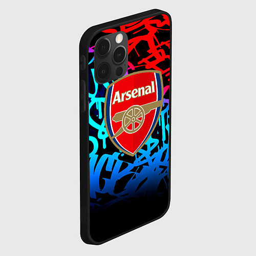 Чехол iPhone 12 Pro Max Arsenal граффити неон / 3D-Черный – фото 2