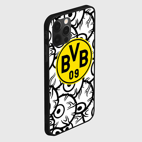 Чехол iPhone 12 Pro Max Borussia глаза текстура / 3D-Черный – фото 2