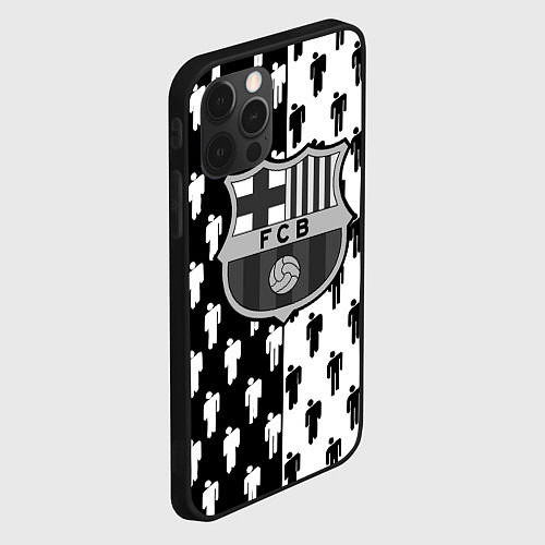 Чехол iPhone 12 Pro Max Barcelona спортивный паттерн / 3D-Черный – фото 2
