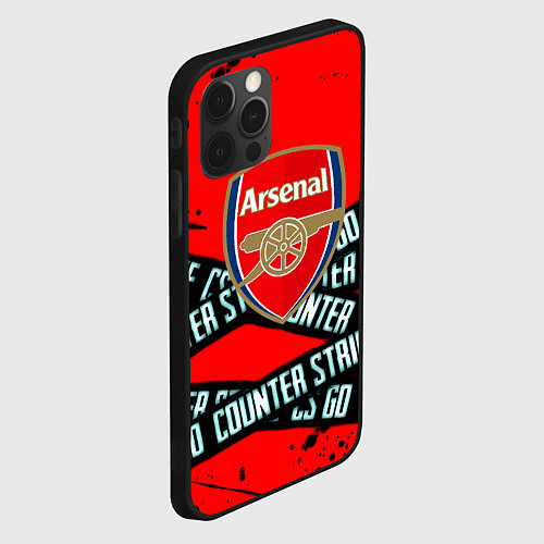 Чехол iPhone 12 Pro Max Arsenal x counter strike game / 3D-Черный – фото 2
