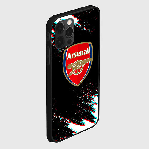 Чехол iPhone 12 Pro Max Арсенал краски глитч текстура / 3D-Черный – фото 2