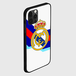 Чехол для iPhone 12 Pro Max Real Madrid текстура полосы, цвет: 3D-черный — фото 2