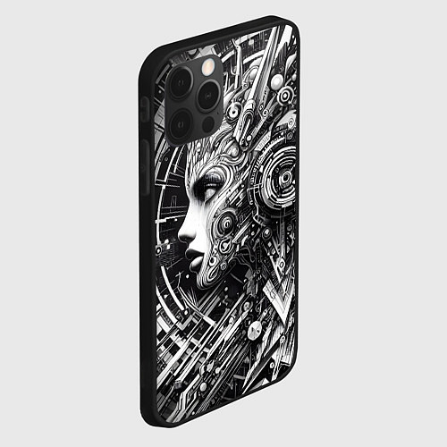 Чехол iPhone 12 Pro Max Cyber girl - ai art fantasy graffiti / 3D-Черный – фото 2