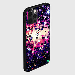 Чехол для iPhone 12 Pro Max Абстракция фиолетовые пайетки имитация, цвет: 3D-черный — фото 2