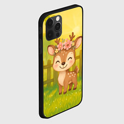 Чехол для iPhone 12 Pro Max Милый олененок на зеленом дворе, цвет: 3D-черный — фото 2
