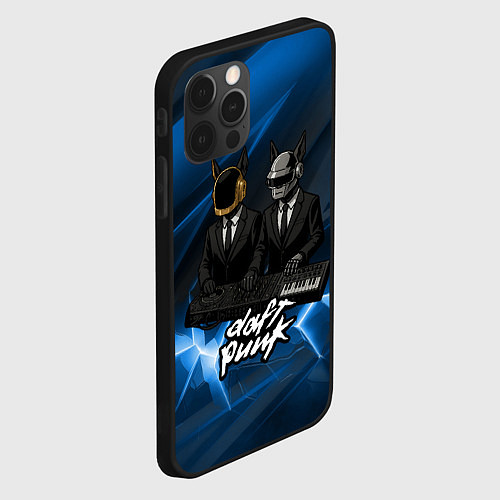 Чехол iPhone 12 Pro Max Daft Punk - кибер собаки за пультом / 3D-Черный – фото 2