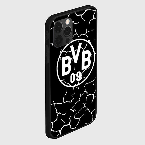 Чехол iPhone 12 Pro Max Borussia черно белые / 3D-Черный – фото 2