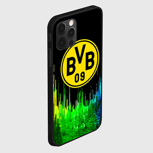 Чехол iPhone 12 Pro Max Borussia градиент текстура / 3D-Черный – фото 2