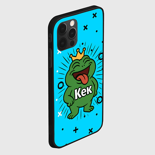 Чехол iPhone 12 Pro Max Кек веселая лягушка мем / 3D-Черный – фото 2