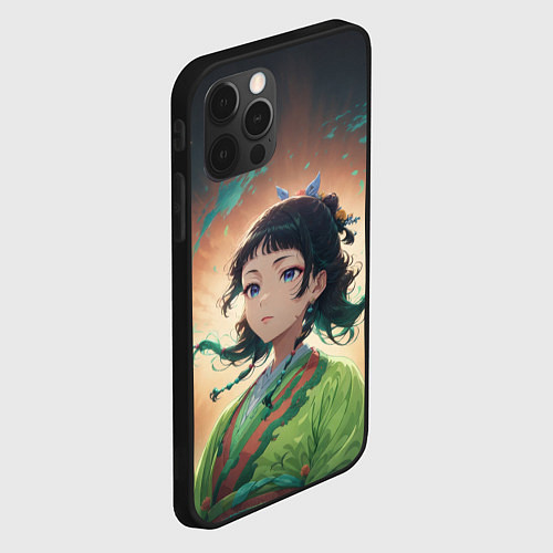 Чехол iPhone 12 Pro Max Маомао на фоне облаков / 3D-Черный – фото 2