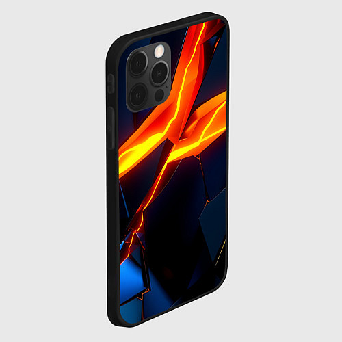 Чехол iPhone 12 Pro Max Plate fractures / 3D-Черный – фото 2