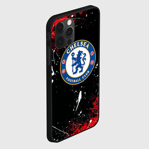 Чехол iPhone 12 Pro Max Chelsea брызги красок текстура / 3D-Черный – фото 2
