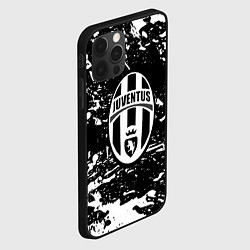 Чехол для iPhone 12 Pro Max Ювентус белые штрихи красок, цвет: 3D-черный — фото 2