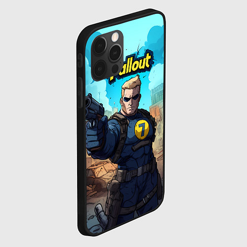 Чехол iPhone 12 Pro Max Fallout смотритель с пистолетом / 3D-Черный – фото 2