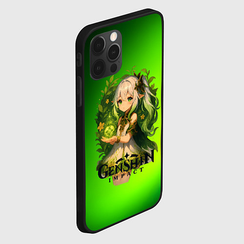 Чехол iPhone 12 Pro Max Нахида Genshin Impact / 3D-Черный – фото 2
