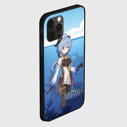 Чехол iPhone 12 Pro Max Гань Юй аниме стиль Genshin Impact / 3D-Черный – фото 2