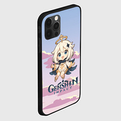 Чехол для iPhone 12 Pro Max Genshin Impact чиби Паймон, цвет: 3D-черный — фото 2