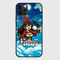 Чехол для iPhone 12 Pro Max Эмбер из Genshin Impact в облаках, цвет: 3D-черный