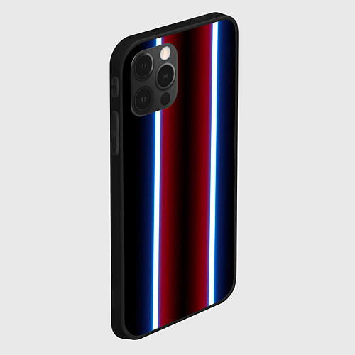 Чехол iPhone 12 Pro Max Color white blue red neon / 3D-Черный – фото 2