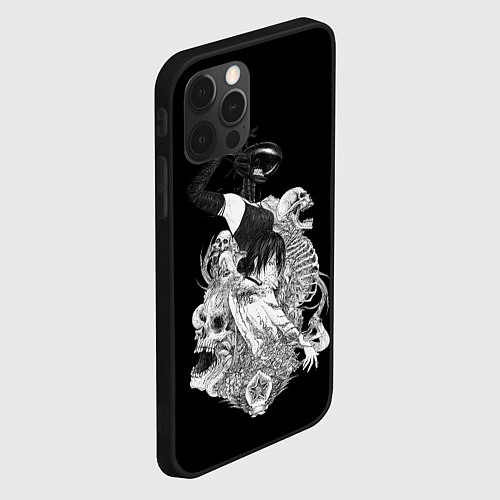 Чехол iPhone 12 Pro Max Резе демон бомба Человек бензопила / 3D-Черный – фото 2