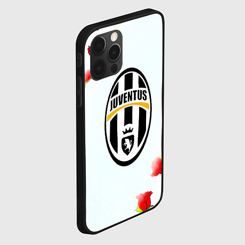 Чехол iPhone 12 Pro Max Ювентус розы / 3D-Черный – фото 2