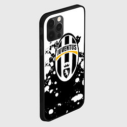 Чехол для iPhone 12 Pro Max Juventus белые краски текстура, цвет: 3D-черный — фото 2