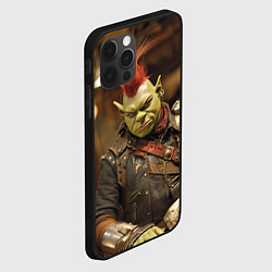 Чехол для iPhone 12 Pro Max Шрек панк в человеческом облике, цвет: 3D-черный — фото 2