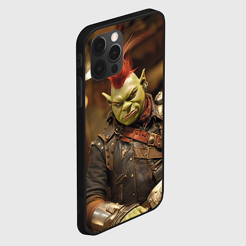 Чехол iPhone 12 Pro Max Шрек панк в человеческом облике / 3D-Черный – фото 2