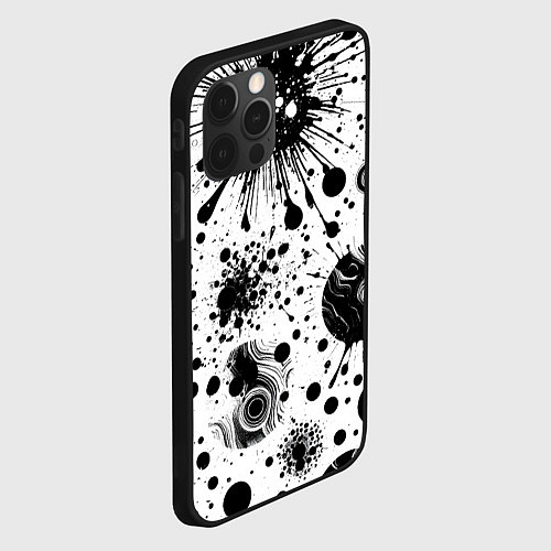 Чехол iPhone 12 Pro Max Паттерн из абстрактных клякс - нейроарт / 3D-Черный – фото 2