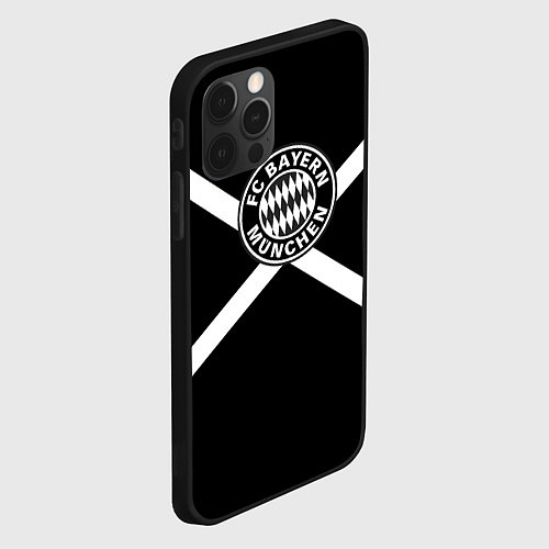 Чехол iPhone 12 Pro Max Бавария Мюнхен полосы / 3D-Черный – фото 2