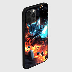 Чехол для iPhone 12 Pro Max Кот в космосе киберпанк, цвет: 3D-черный — фото 2
