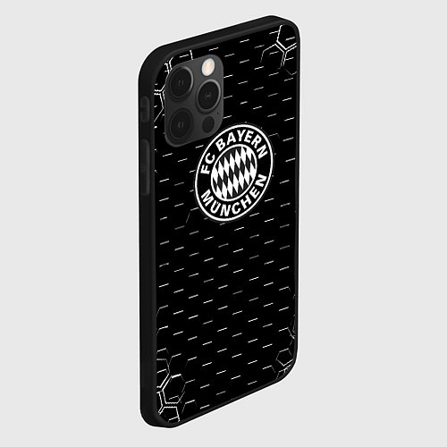 Чехол iPhone 12 Pro Max Бавария Мюнхен соты текстура / 3D-Черный – фото 2