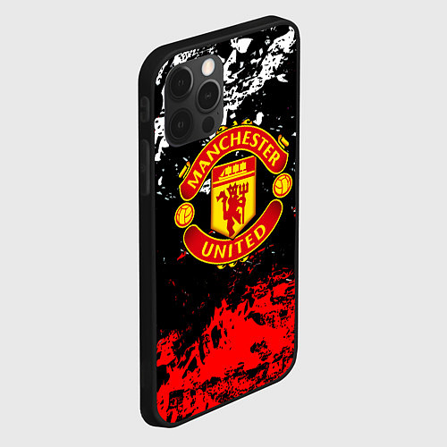 Чехол iPhone 12 Pro Max Манчестер Юнайтед краски / 3D-Черный – фото 2