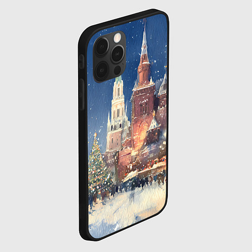 Чехол iPhone 12 Pro Max Новый год - Москва / 3D-Черный – фото 2