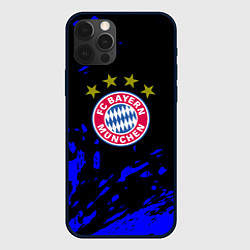 Чехол для iPhone 12 Pro Max Бавария Мюнхен синие краски, цвет: 3D-черный