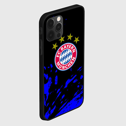 Чехол iPhone 12 Pro Max Бавария Мюнхен синие краски / 3D-Черный – фото 2