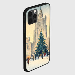 Чехол для iPhone 12 Pro Max Москва новогодняя елка, цвет: 3D-черный — фото 2