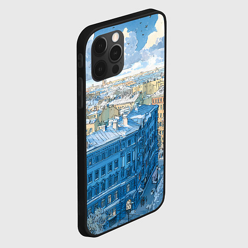 Чехол iPhone 12 Pro Max Зимний утренний Питер / 3D-Черный – фото 2