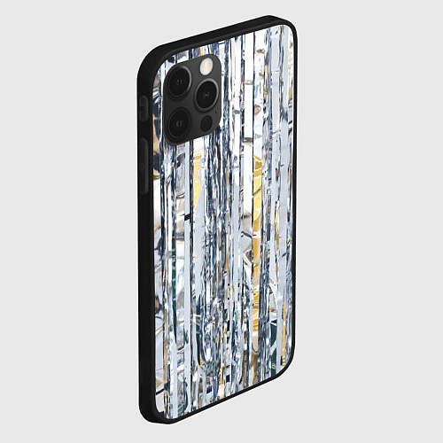 Чехол iPhone 12 Pro Max Новогодний дождик / 3D-Черный – фото 2